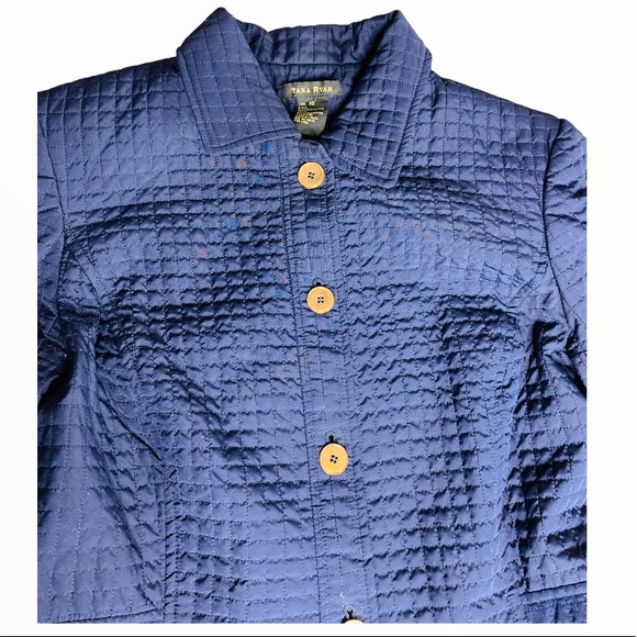 Tara Ryan Navy Blue Button-Down Coat - Picture 3 of 9